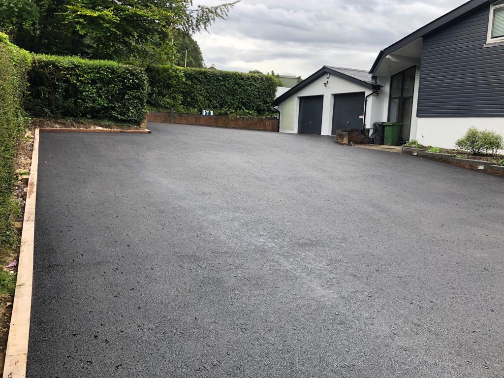 This is a photo of a asphalt driveway which is in the process of being installed by Shepparton Road Tech